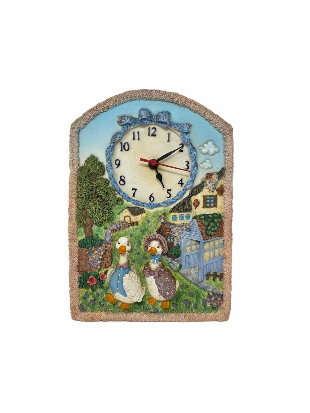 Vintage Turtle King Duck Wall Clock Cottagecore Country Kitchen Decor Tested